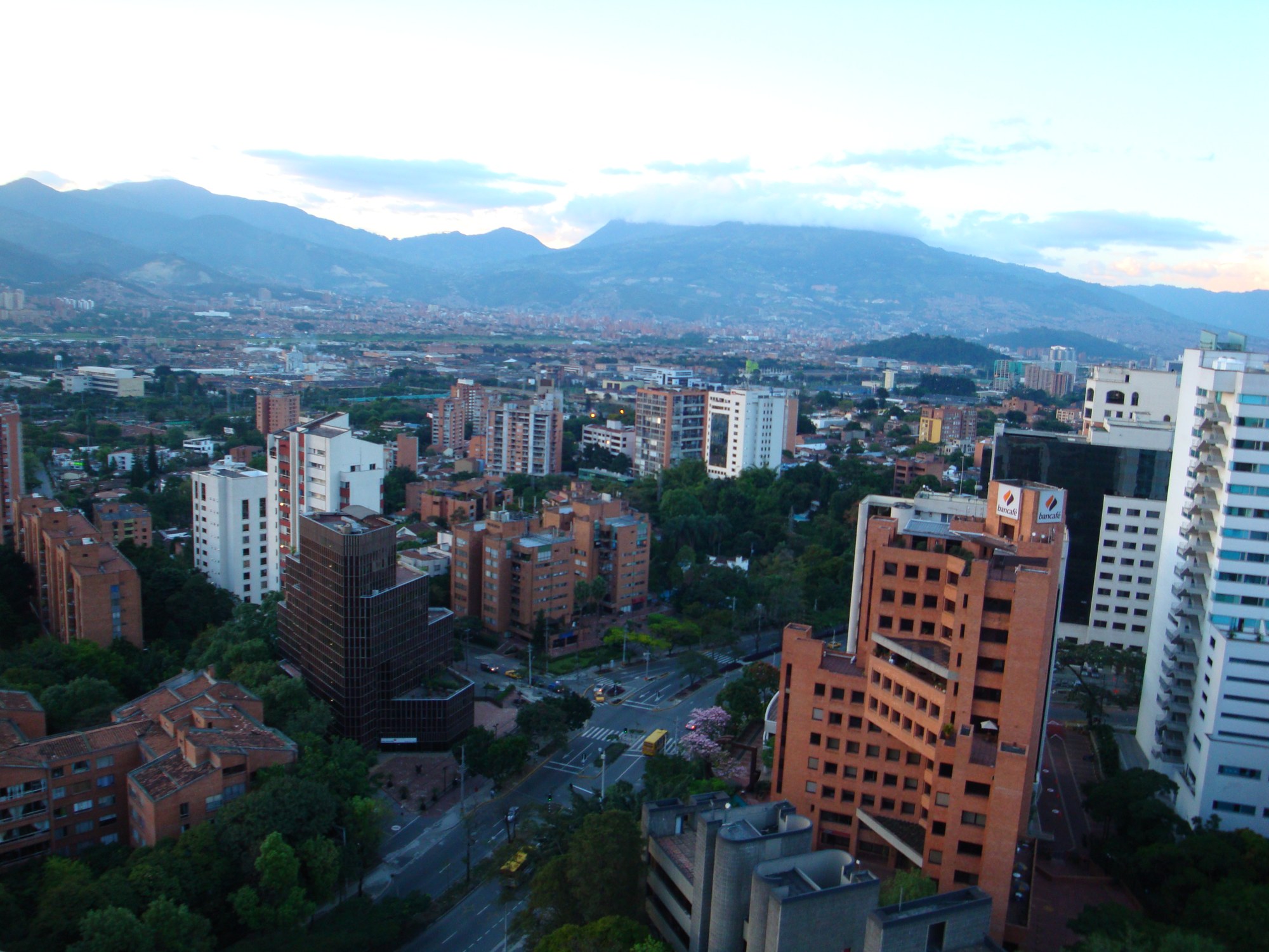 Medellín’s buildings spread across the green Aburrá Valley